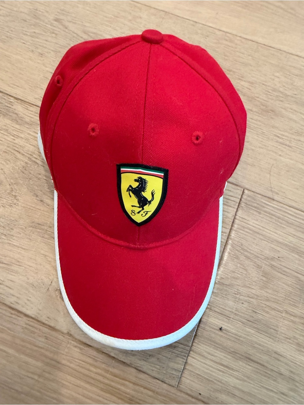 Ferrari Red Kids Cap with Yellow Shield Emblem
